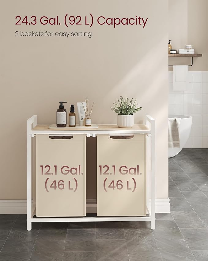 VASAGLE Laundry Hamper, Laundry Basket Sorter - Image 3