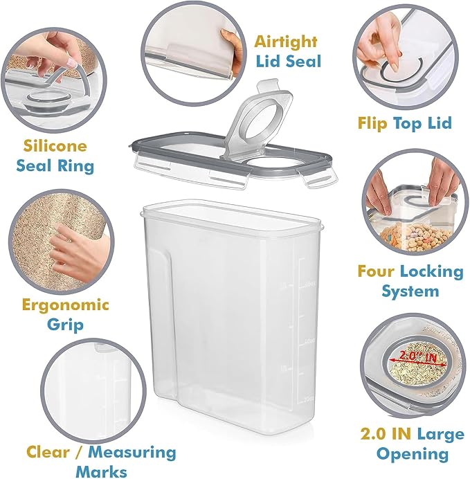 Shazo 2 Pack Small Airtight Cereal Containers Storage - Image 4