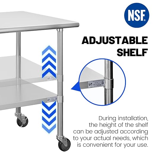 Hally Stainless Steel Table for Prep & Work 30 x 36 Inches - Image 6