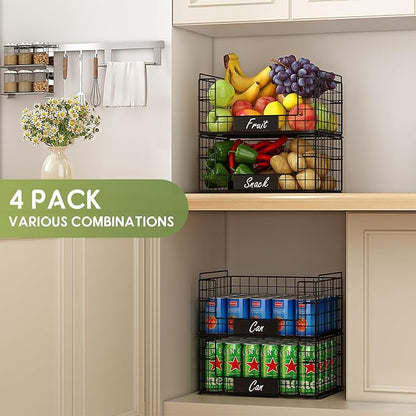 JKsmart 4 Pack XXL Stackable Wire Baskets - Image 5