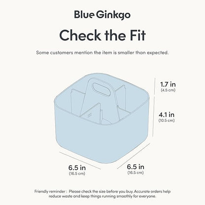 BLUE GINKGO Small Stackable Organizer Caddy – Korean-Made Portable Tote - Image 3
