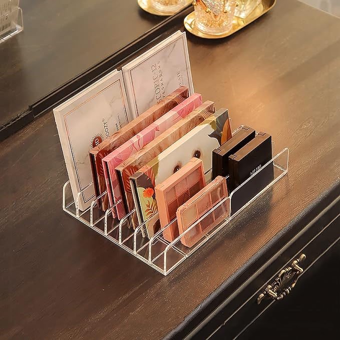 Vowcarol Eyeshadow Palette Organizer, Acrylic 7-Section Divided Makeup Palette - Image 7