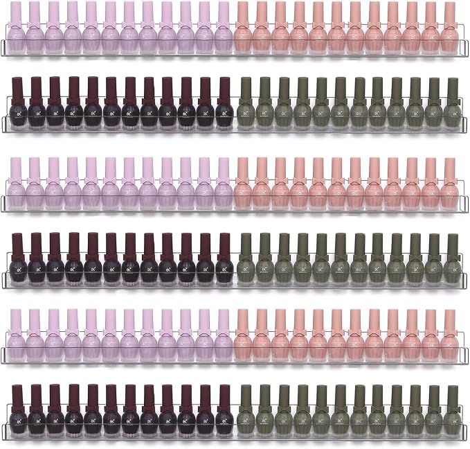 6Pcs/Set 24 Inch Nail Polish Rack Wall Mounted, Lipstick Essential Oil Bottle by FocusOnJewelryDisplay
