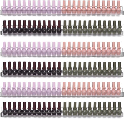 6Pcs/Set 24 Inch Nail Polish Rack Wall Mounted, Lipstick Essential Oil Bottle by FocusOnJewelryDisplay