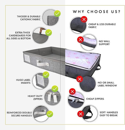 HOMELUX THEORY 2pc Under Bed Storage Containers, Bedroom Under the Bed Drawer - Image 9