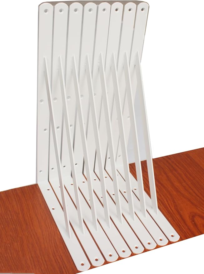 8 Pack L18 x H 12" White Heavy Duty Shelf Brackets by MHMYDZ
