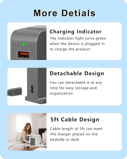 VPSUN USB Charger 6 Port 50W Multi USB Tower Charging Station - Image 6