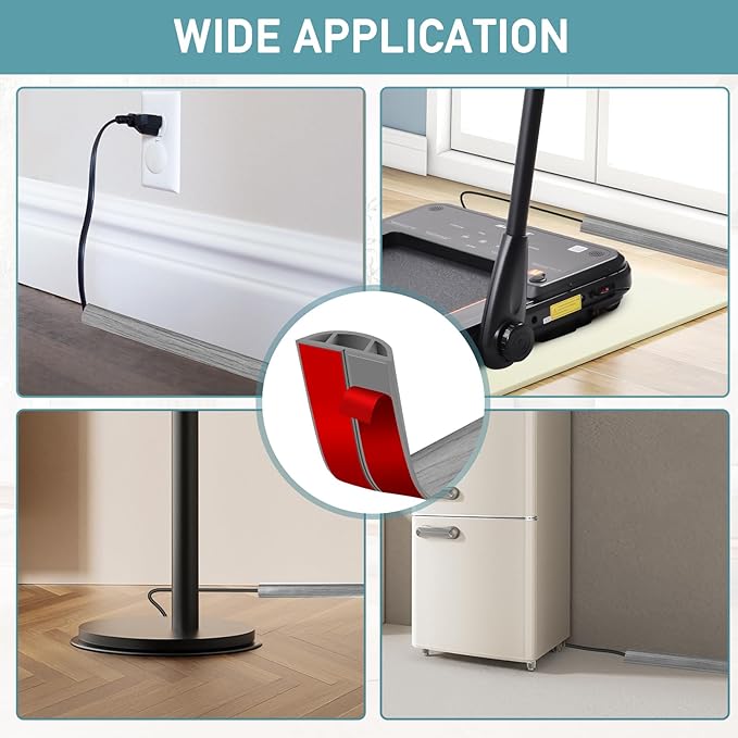 Floor Cord Cover Self Adhesive Cord Hider Floor Extension Cord Covers - Image 6