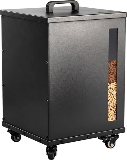 Rayzi 66lb Wood Pellet Storage Bin, Carbon Steel Fuel Pellet Container by Rayzi