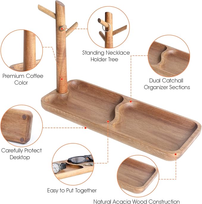 Wood Key Tray for Entryway Table, Jewelry Tray, Catchall Tray - Image 2