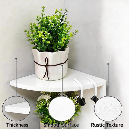 No-Drill Corner Shelf Wall Mount, 7-Tier Thickened 12mm Floating Bookshelf - Image 5