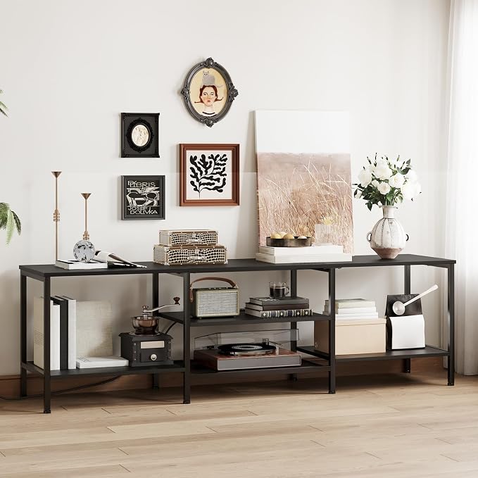 HOOBRO TV Stand with Power Outlets to 75 Inches, TV Console Table with Open - Image 4