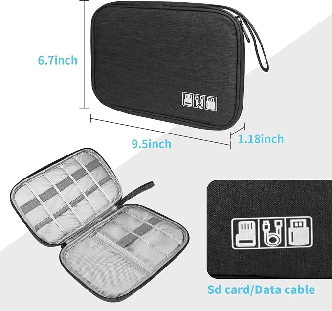 Lcsmaokin Electronics Organizer Travel Case, Electronic Accessories Storage Bag - Image 5