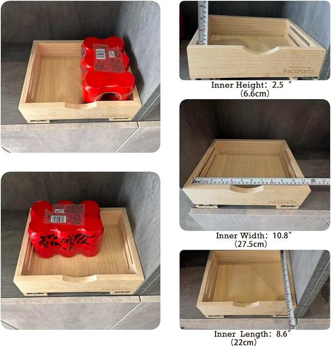 Kitchen Cabinet Organizer, Wood Pull Out Drawer, W12''×D10''×H3'' | Fully - Image 6