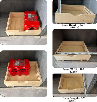 Kitchen Cabinet Organizer, Wood Pull Out Drawer, W12''×D10''×H3'' | Fully - Image 6