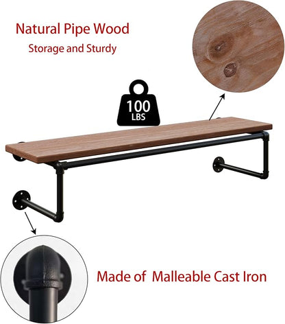 Clothes Rack 42in, Wall Mounted Garment Racks - Image 8