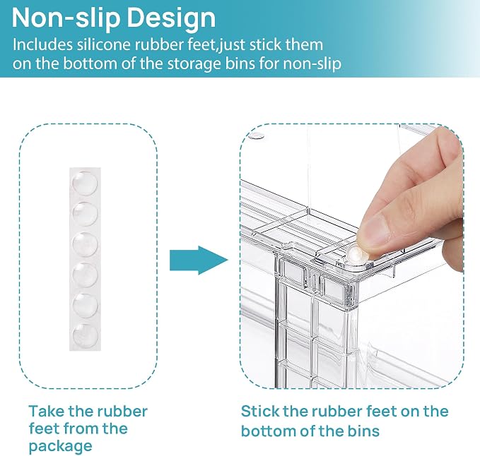 Vtopmart 6 Pack Stackable Storage Drawers, Easily Assemble Clear Plastic - Image 7