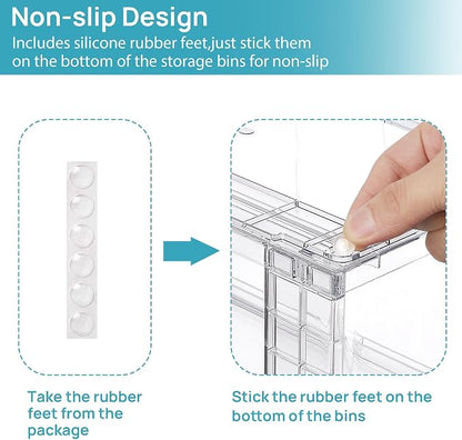 Vtopmart 6 Pack Stackable Storage Drawers, Easily Assemble Clear Plastic - Image 7