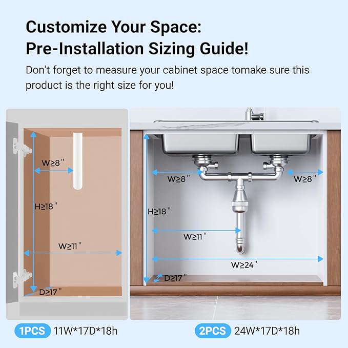 Under Sink Organizer, Metal Under Sink Organizers and Storage, Slide Out Pull - Image 2