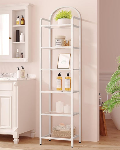 Hzuaneri Bookcase Bookshelf, Tempered Glass Bookshelves | Slim Shelving Unit - Image 3