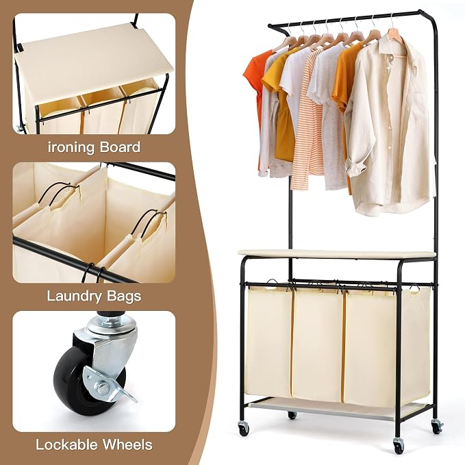 MYOYAY 3 Section Laundry Sorter - Image 3