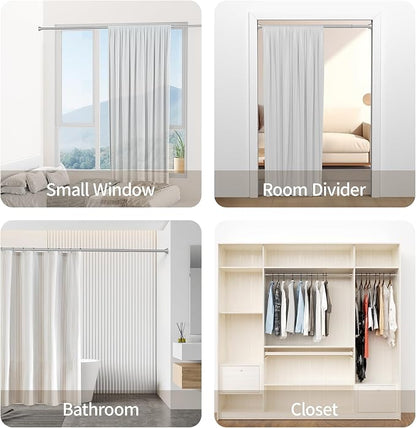 Mcrbeay Shower Curtain Rod, Non Slip Adjustable 28-46 inch No Drilling Shower - Image 7