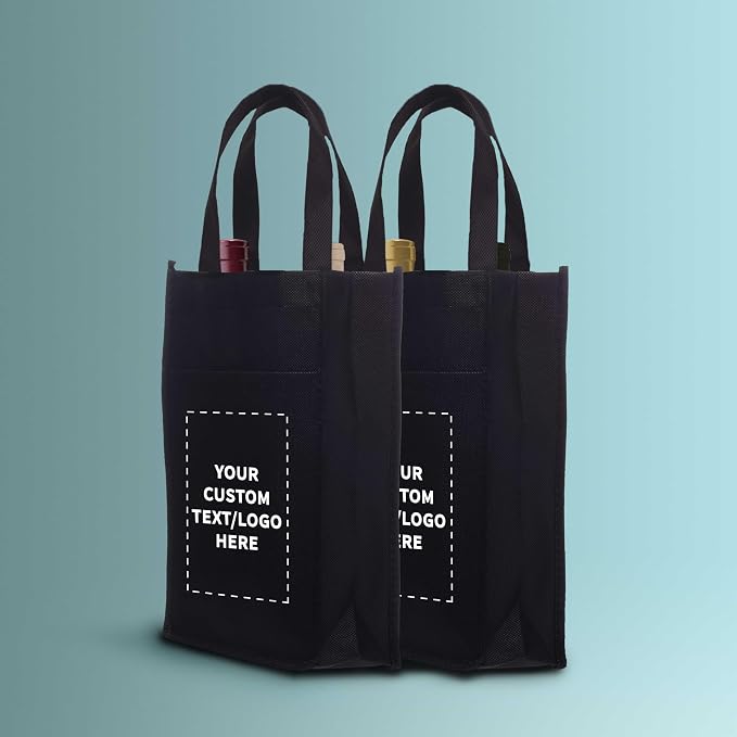 DISCOUNT PROMOS Non-Woven Vineyard Two Bottle Wine Bags - Image 7