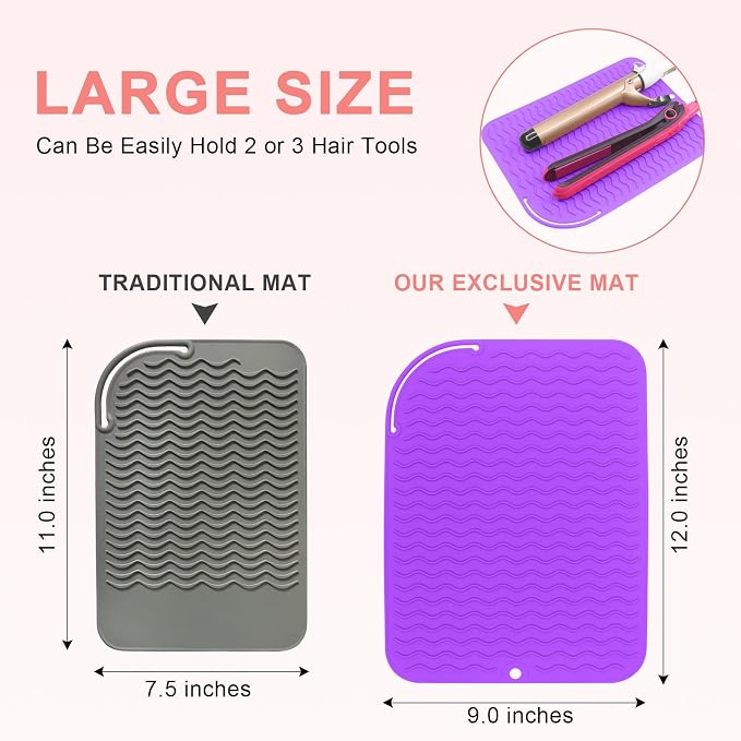 Plus Size Silicone Heat Resistant Mat, Portable Travel Hot Tools Pad Cover - Image 4