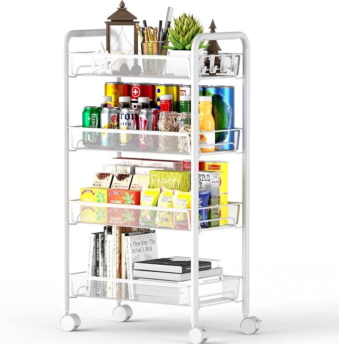 4-Tier Mesh Rolling Cart by OVICAR