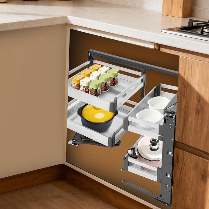 TFCFL Pull-Out Corner Organizer, Blind Corner Cabinet Organizer - Image 9