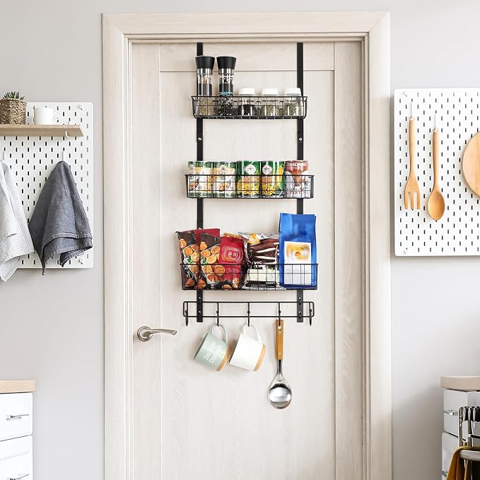 ETELI Over the Door Pantry Organizer 3 Tier Hanging Basket Back Door Storage - Image 5
