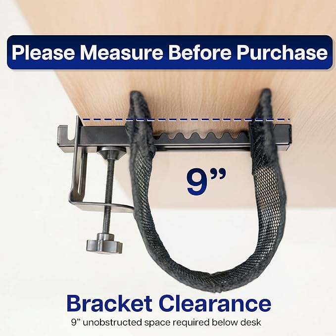 VIVO No Drill Clamp-on 55 inch Mesh Net Under Desk Cable Management Wire - Image 4