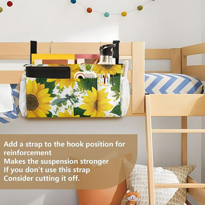Cute Yellow Sunflowers and Dragonflies Bedside Caddy - Image 6