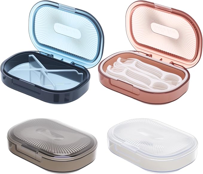 4 Pcs Qtip Holder Hair Tie organizer Small Container Portable Travel Qtips Case by Unknown