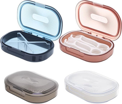 4 Pcs Qtip Holder Hair Tie organizer Small Container Portable Travel Qtips Case by Unknown