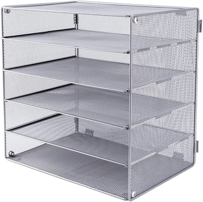 EASEPRES 5 Slot Mesh Desk Organizer Tray, File Paper Letter Folder Holder by EASEPRES