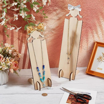 PH PandaHall 2pcs Wood Hair Clip Display Stand 2 Sizes Hairband Holder Racks - Image 4