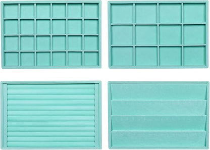 Frebeauty Stackable Velvet Jewelry Organizer Trays by Frebeauty