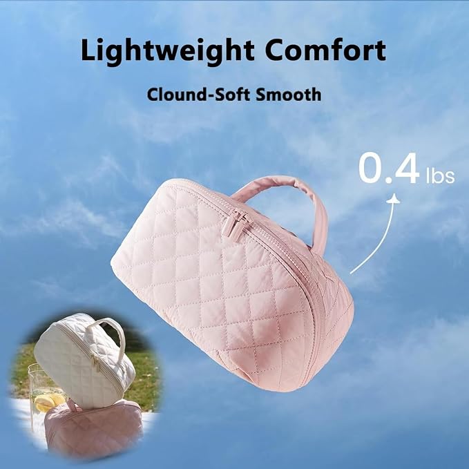 Travel Makeup Bag, Wide Open Expandable Lay-Flat Cosmetic Case, Padded Organizer - Image 3