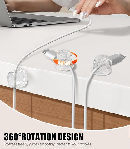 8 Pack Cord Organizer, Ω-Shaped Rotatable Cable Clips, Strong Adhesive Cable - Image 5