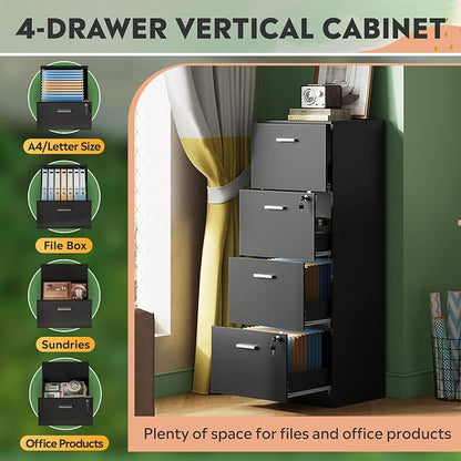 DEVAISE 4 Drawer File Cabinet - Image 6