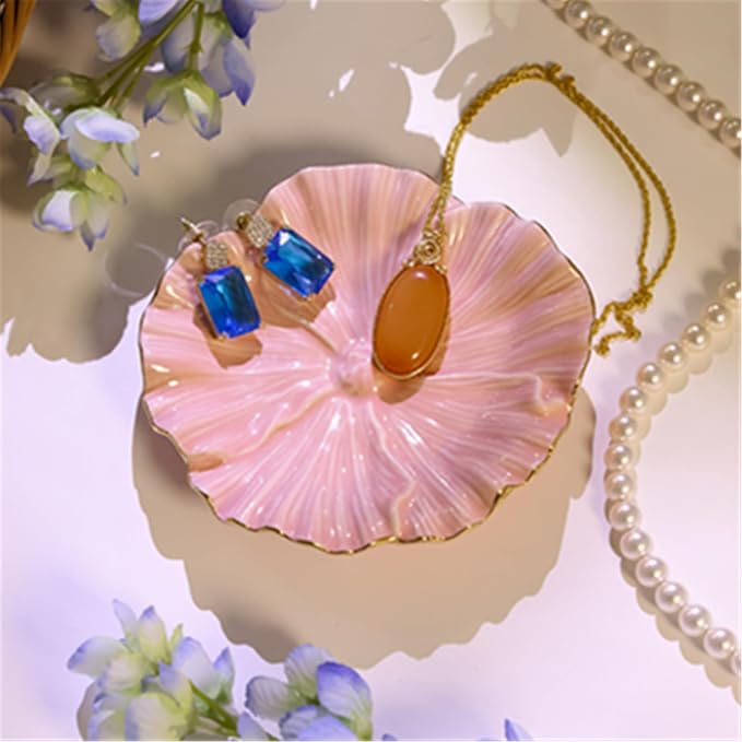 Flower Ring Dish, Ceramic Ring Holder Jewelry Tray Trinket Dish, Fairy - Image 2