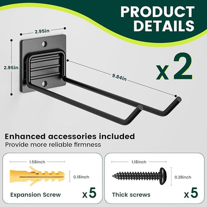 Garden Tool Organizer Rack, Wall Mount Garage Tool Organizer Storage Hook - Image 4