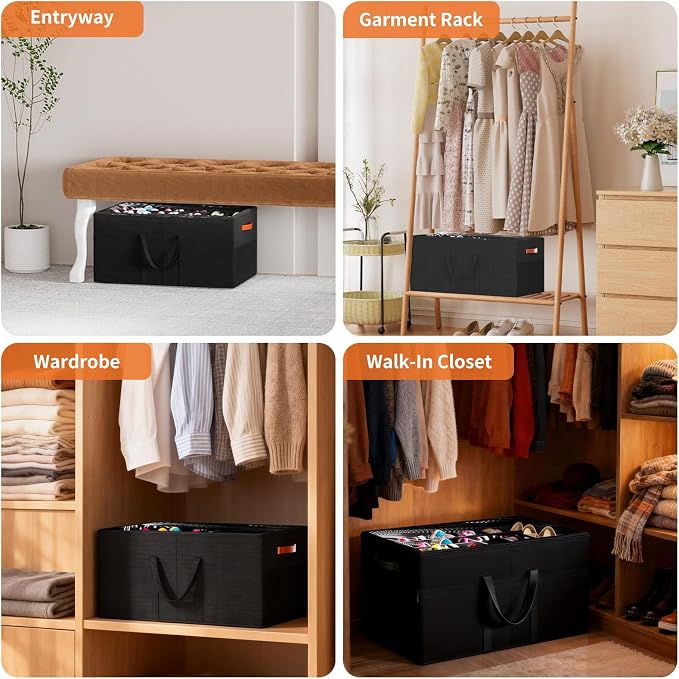 Aokeyee 2 Pack Shoe Organizer for Closet, Large Shoe Storage Box Fits up to 48 - Image 7