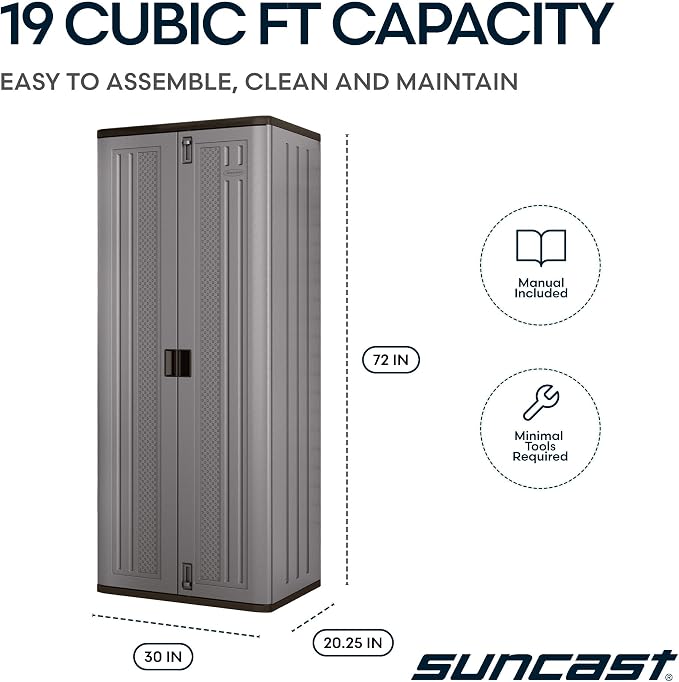 Suncast Tall Storage Cabinet for Garage Organization - Image 3