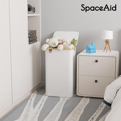 SpaceAid Laundry Hamper with Lid, 110L Large Tall Clothes Basket Bin with - Image 2