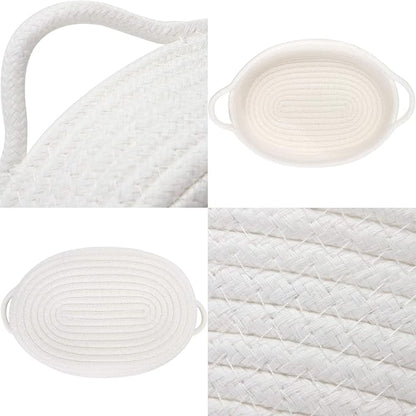 Sea Team 2-Pack Cotton Rope Baskets, Fabric Tray, Oval Open Dish - Image 5