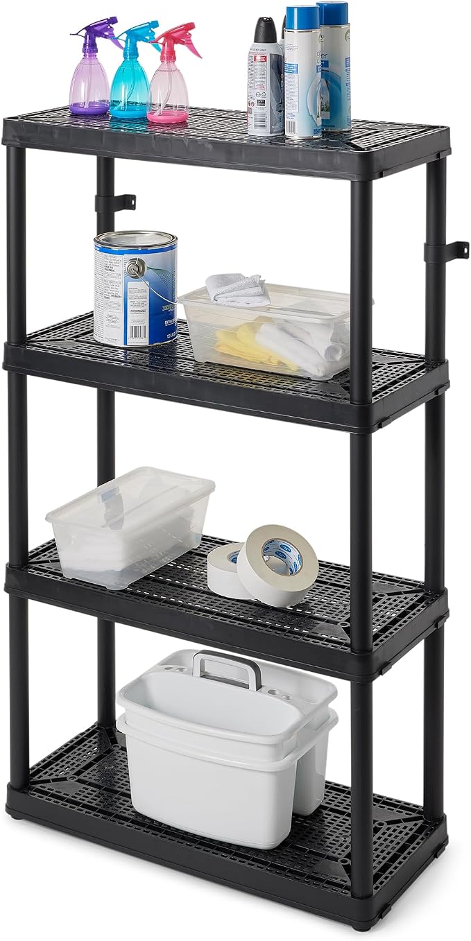 Gracious Living 4 Shelf Fixed Height Medium Duty Storage Unit 14 x 32 x 54.5 - Image 9