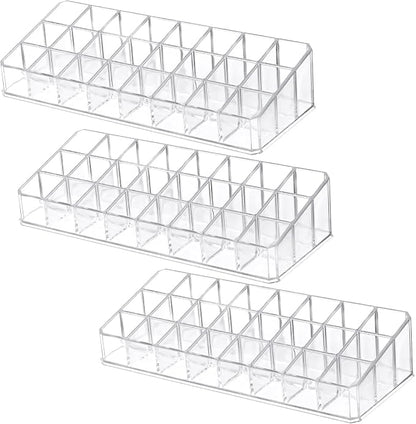 3-Pack Acrylic Lipstick Organizer – 72 Slot Clear Makeup Storage Display - Image 2