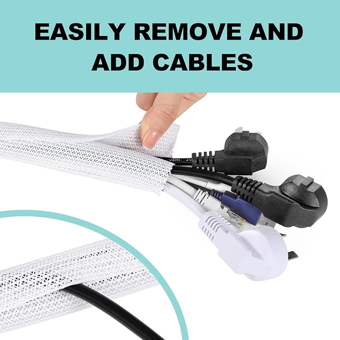 AGPTEK Cable Sleeve Cover, 6.6ft - Image 4
